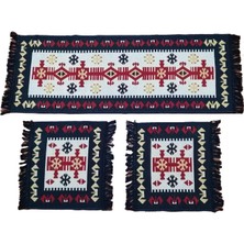 Voho Tekstil Oto Kilim Ön ve Arka Koltuk 3'lü Set - Lacivert