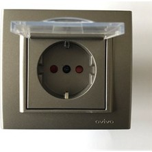 Ovivo Grano Titanyum Kapaklı Topraklı Priz