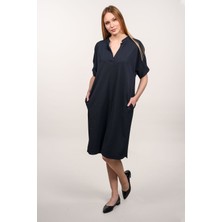 Alexander Gardi Alexandergardı Dik Yakalı Cepli Elbise (B21-4320)