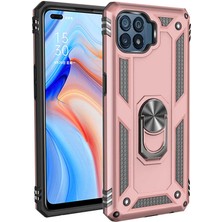 Zore Oppo Reno 4 Lite Kılıf Zore Vega Yüzük Standlı Zırh Kılıf
