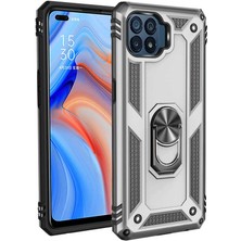 Zore Oppo Reno 4 Lite Kılıf Zore Vega Yüzük Standlı Zırh Kılıf