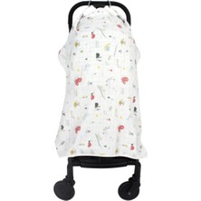 Sevi Bebe Müslin Bebek Arabası Örtüsü Art-42 Sevimli Böcekler
