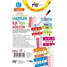 Piar Kids / Harfler ve İlk 100 Sözcük / İlk Çizgi Çalışmaları / Yaz-Sil-Tekrar Yaz / 3-7 Yaş