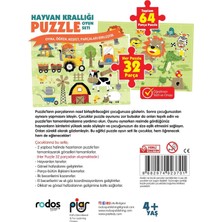 Piar Kids / Hayvan Krallığı Puzzle (Yapboz) Oyun Seti / 2 Puzzle Bir Arada / 64 Parça / 4+ Yaş