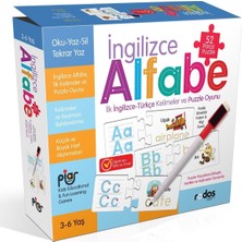 Piar Kids / İngilizce Alfabe / İlk İngilizce-Türkçe Kelimeler ve Puzzle Oyunu / 52 Parça Puzzle / 3-6 Yaş