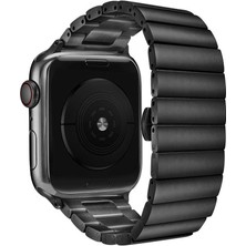 Nezih Case Apple Watch Seri 2/3/4/5 38MM Uyumlu Metal Katlamalı Klipsli Kordon Siyah