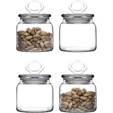 Paşabahçe 96763 Kitchen Slim Contalı Cam Kavanoz 575 cc. 4 Adet