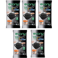Evony Black Elastik Kulaklı Siyah Maske 10LU 5 Paket 50 Adet