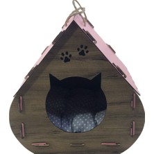 Leyan Ahşap Dekoratif Minderli Kedi Evi/yatağı Hobbit Model ATL-KD1001