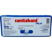 Sanitabant Metal Pedli Steril Mavi Yara Bandı 100 Lü 1 Kutu