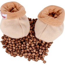 Sevi Bebe %100 Pamuk Kumaş Kiraz Çekirdekli Kahverengi Gaz Giderici Bebek Patik Çorap