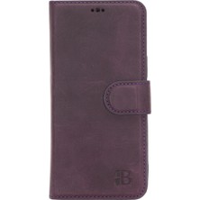 Burkley Samsung Galaxy S9 Mor Deri Cüzdan Telefon Kılıfı