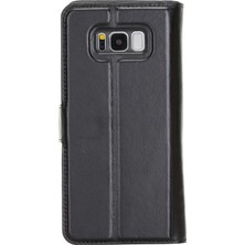 Burkley Samsung Galaxy S8 Plus Siyah Deri Cüzdan Telefon Kılıfı
