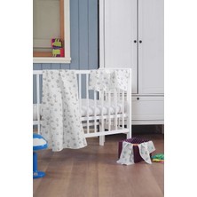 Evim Home Müslin Bebek Battaniye + Ağız Bezi (4'lü) 120 x 120 cm Mavi Pamira