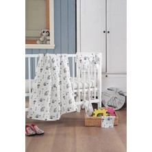 Evim Home Müslin Bebek Battaniye + Ağız Bezi (4'lü) 90 x 80 cm Mavi Ruyan