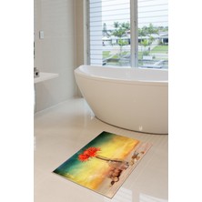 Arma House 40X60 Dijital Kaymaz Tabanlı Vibes Desenli Banyo ve Kapı Paspası