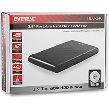 Everest Hd3-240 Harici 2.5` Usb 3.0 Hdd Kutusu Siyah