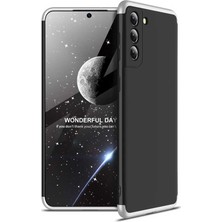CoverZone Galaxy A32 4g Kılıf 3 Parça 360 Soft Hard Koruma Ays Siyah-Gri