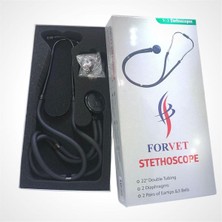Forvet V3 Çift Taraflı Veteriner Stetskop Çift Hortumlu