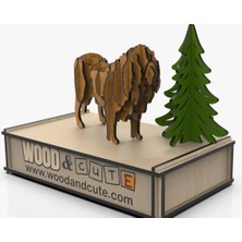 Wood and Cute 3D Puzzle LİON-0016