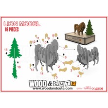 Wood and Cute 3D Puzzle LİON-0016