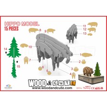 Wood and Cute 3D Puzzle HİPPO-0015