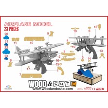 Wood and Cute 3D Puzzle AIRPLANE-0023-SB