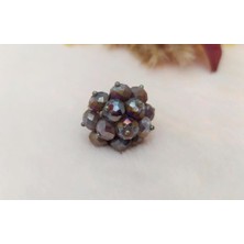 Hd Marketim Otantik Lila Boncuklu Kadın Yüzük Ayarlanabilir Ölçü