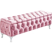 Setay Yatak Ucu Pufu Cappy Bench Sandıklı Ayakucu Pufu Pembe