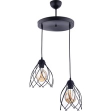 Özpolat Aydınlatma Lale 2 Li Sarkıt Siyah