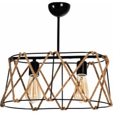 Özpolat Aydınlatma Elis 2 Li Oval Halatlı Avize (Siyah)