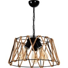 Özpolat Aydınlatma Elis 3 Lü Halatlı Avize (Siyah)