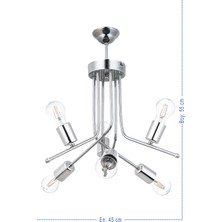 Özpolat Aydınlatma Galaksi 6 Lı Lüx Avize (Krom)