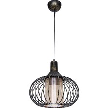 Özpolat Aydınlatma Menekşe Tekli Sarkıt Patinalı Optik Camlı (Siyah)