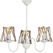 Özpolat Aydınlatma Samara 3 Lü Avize Siyah (Halatlı Şapkalı)