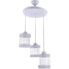 Özpolat Aydınlatma Zerda 3 Lü Sarkıt Beyaz (Optik Camlı)