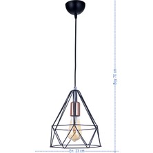 Özpolat Aydınlatma Zirve Tekli Sarkıt Avize (Siyah)