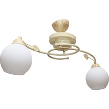 Özpolat Aydınlatma Burcu 2 Li Camlı Avize (Krem)