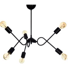 Özpolat Aydınlatma Ahtapot 3x2=6 Lı Avize (Siyah)