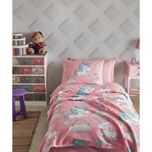 Enlora Home Pike Takımı Tek Kişilik Baskılı Unicornio Pembe