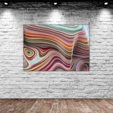 BK Gift Üç Boyutlu Soyut Dalgalı Çizgiler Tasarımlı Kanvas Tablo 70X100CM-3