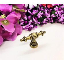 İmza Şehzade Antik Sarı Kulp Dolap Vestiyer Ünite Çekmece Kulbu