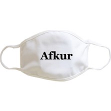 Coutoo Afkur Yazılı Karadeniz Şiveli Yıkanabilir Beyaz Maske