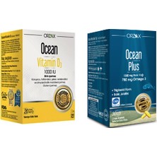 Saf Balık Yağı - Ocean Plus Omega 3 1200 Mg 30 Kapsül + Ocean Vitamin D3 1000 Iu Sprey 20 ml