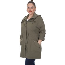 Brendon Kadın Büyük Beden Pamuklu Mevsimlik Trençkot 3019 Haki/khaki 21S32003019