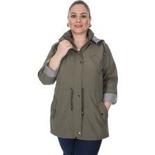 Brendon Kadın Büyük Beden Mevsimlik Trençkot 595 Haki/khaki 21S32000595