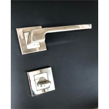 Iyem Sofuoğlu Lüx Anka Kapı Kolu ( Wc - Banyo ) Kare Rozetli Nikel-Saten