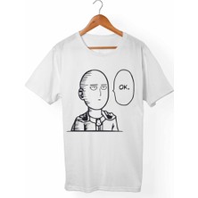 Alfa Tshirt One-Punch Man Çocuk Beyaz Tişört