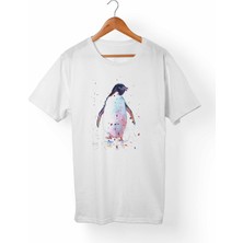 Alfa Tshirt Penguen Baskılı Çocuk Beyaz Tişört