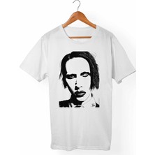 Alfa Tshirt Marilyn Manson Çocuk Beyaz Tişört